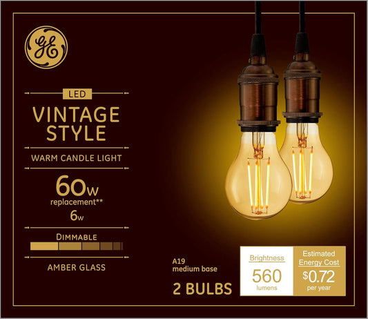 Vintage Style Warm Candle Light, Amber Glass,