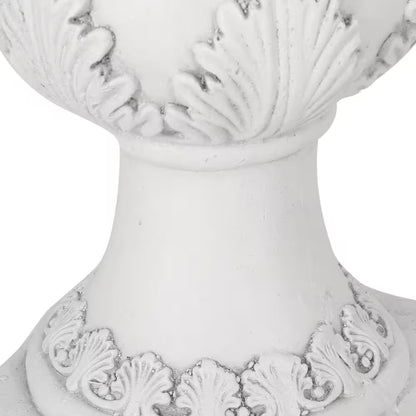 Elegant Style 15.50 In. W X 19.25 In. H Antique White Concrete Garden Urn Planter, Functional, Weather & Water Resistant