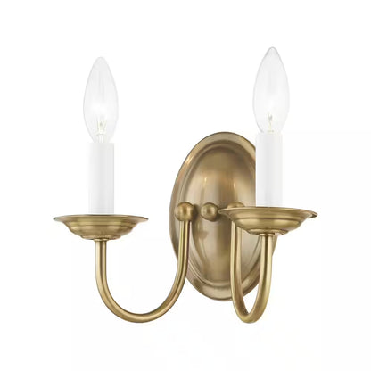  2-Light Antique Brass Wall Sconce