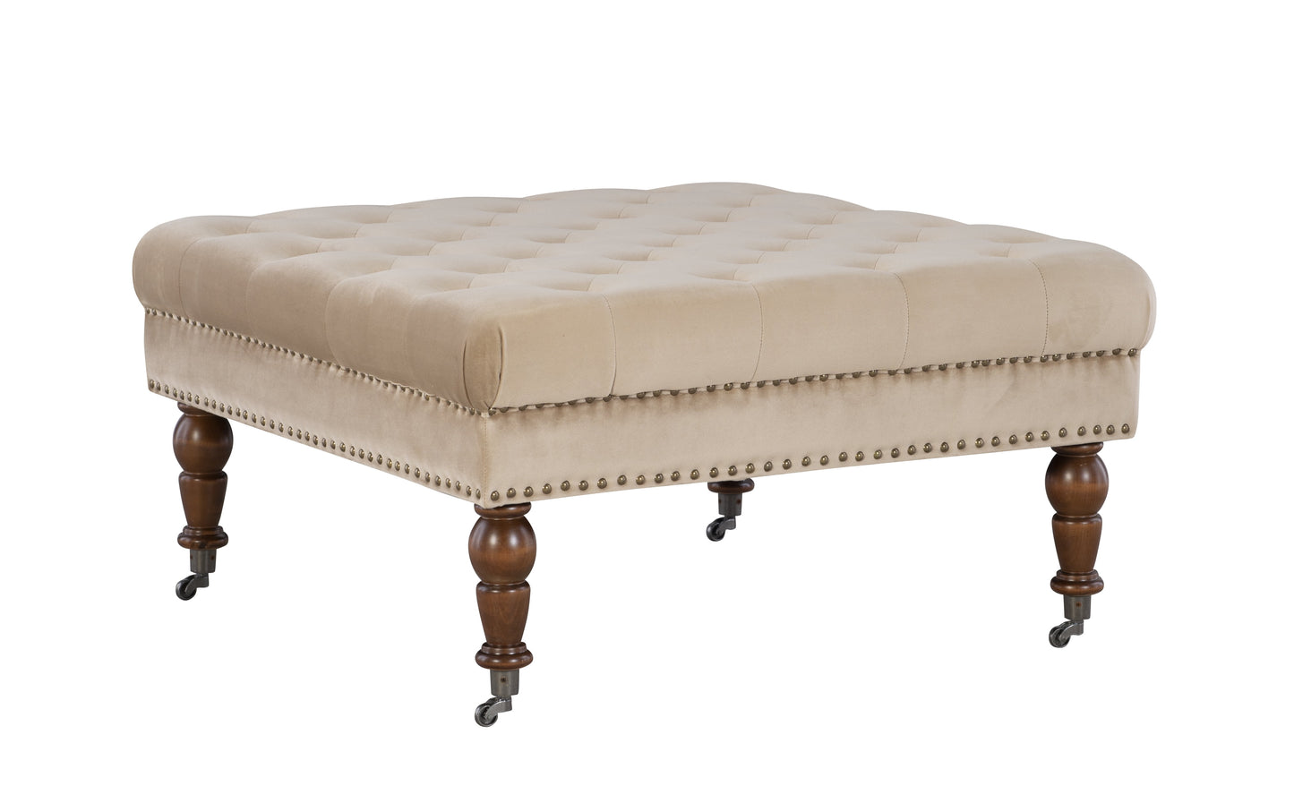 Velvet Square Tufted Ottoman