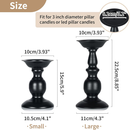  2 Pcs Rustic Candle Holders Set Metal Candle Stand 