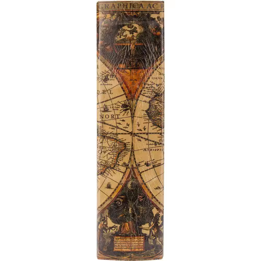 0.06 Cu. Ft. Antique Map Steel Book Lock Box Safe