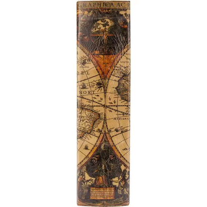 0.06 Cu. Ft. Antique Map Steel Book Lock Box Safe