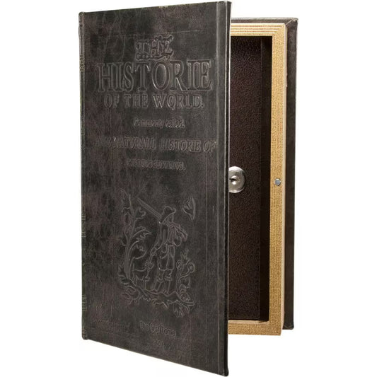 Steel Antique Book Lock Box Safe with Key Lock