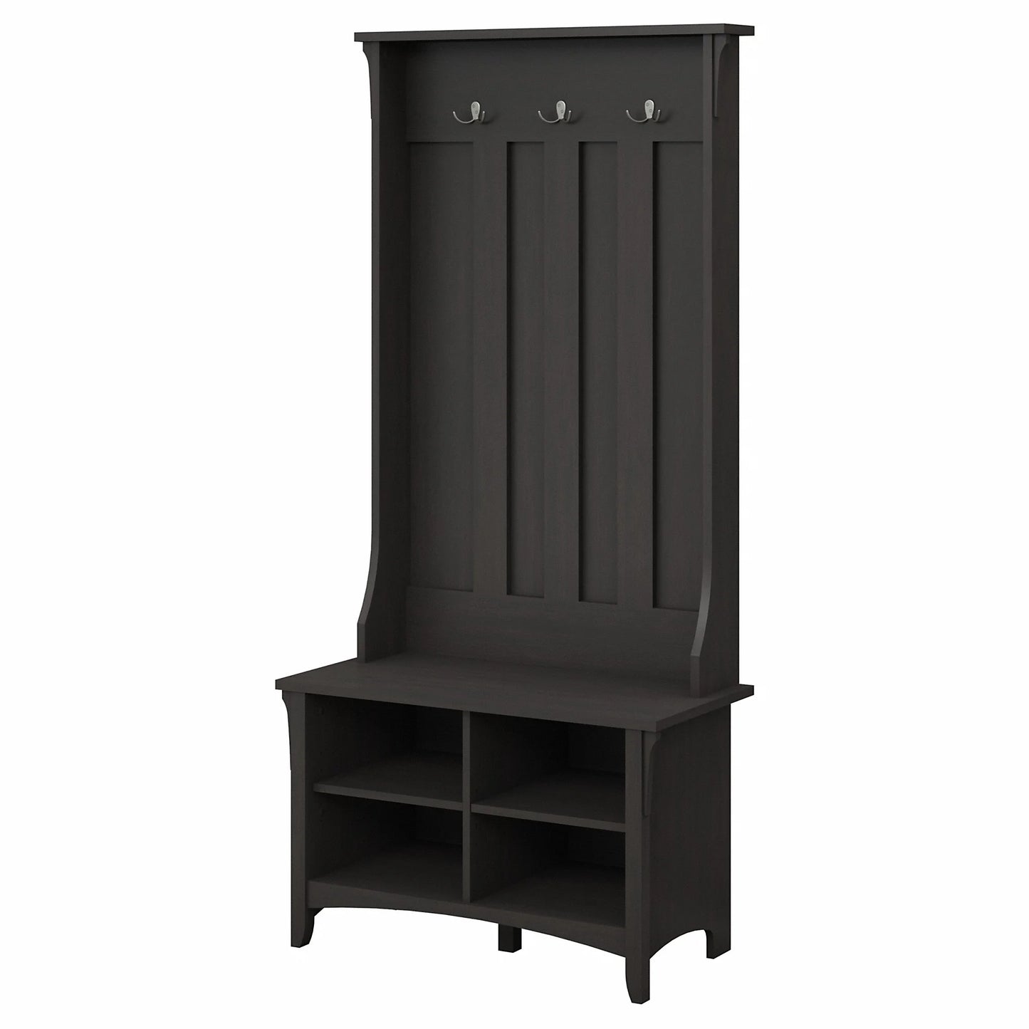 Salinas Hall Tree with Storage Bench, Vintage Black