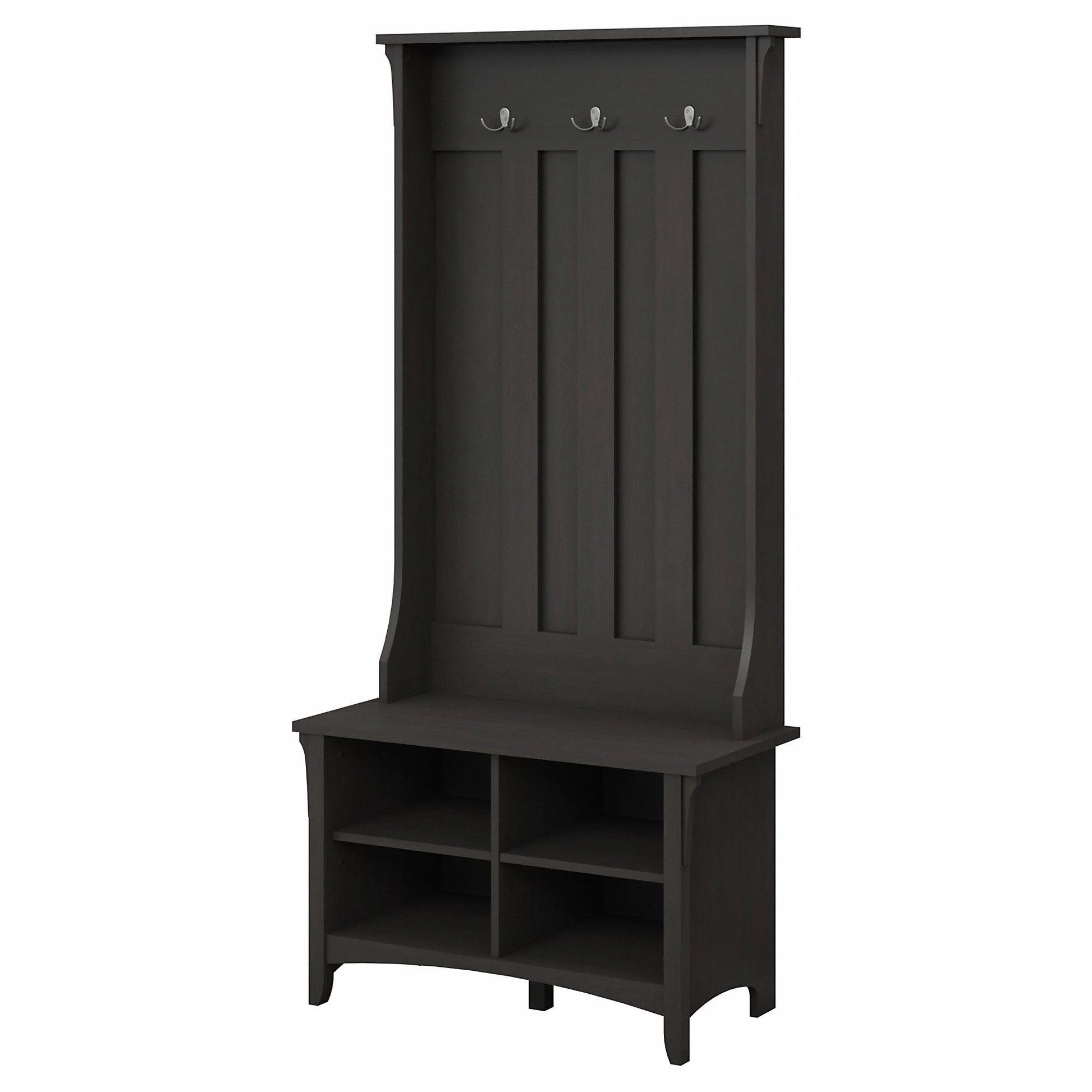 Salinas Hall Tree with Storage Bench, Vintage Black