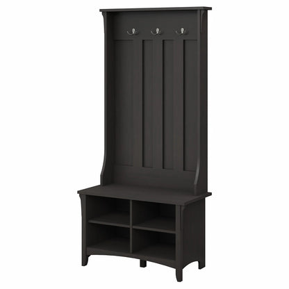 Salinas Hall Tree with Storage Bench, Vintage Black