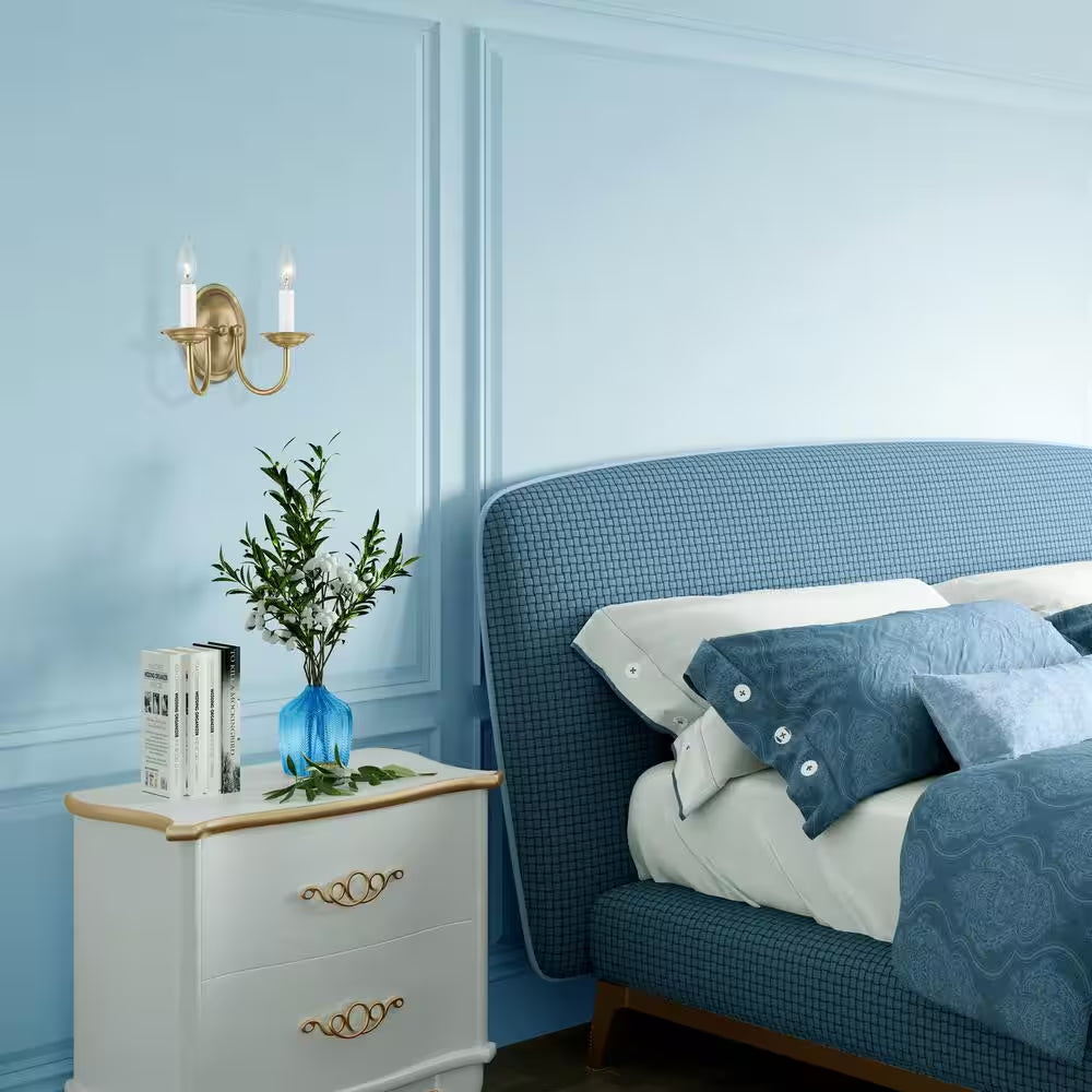  2-Light Antique Brass Wall Sconce
