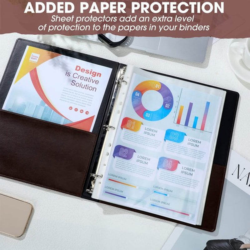 2 Pcs Vintage Hardback 3 Ring Binder Professional Leather Organizer round Rings