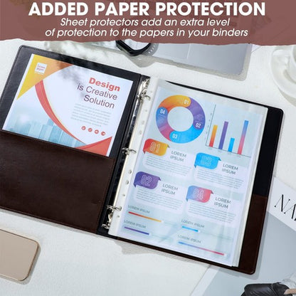 2 Pcs Vintage Hardback 3 Ring Binder Professional Leather Organizer round Rings