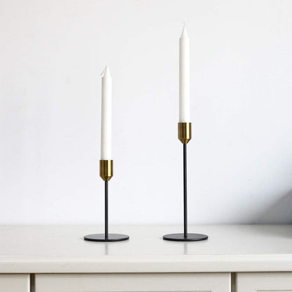 Brass Gold Black Taper Candle Holders