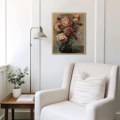 Vintage Wall Art, Classical Wildflower Field Wall Painting 