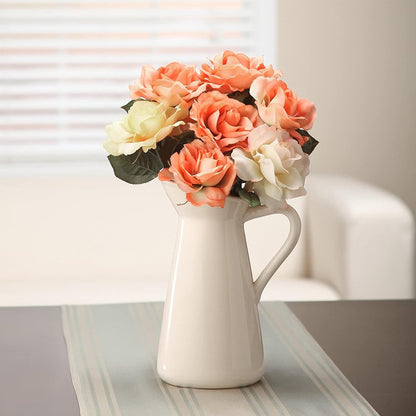 Cream Ceramic Pitcher Vase