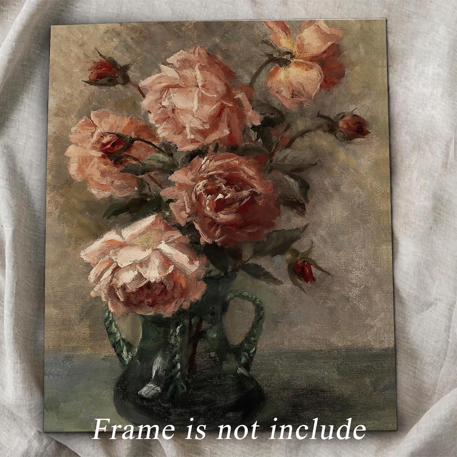 Vintage Wall Art, Classical Wildflower Field Wall Painting 