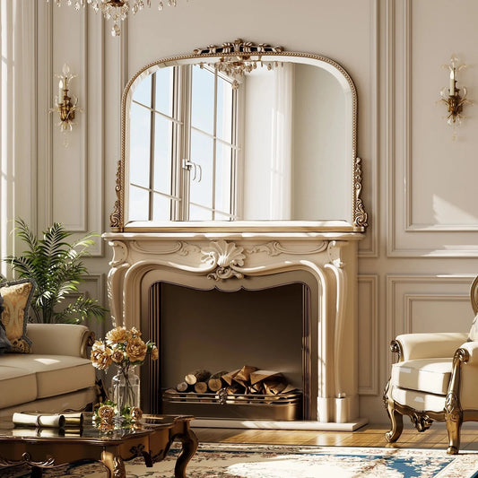 Arched Vintage Decor Mirror Vanity Wall Mirror, Antique Silver