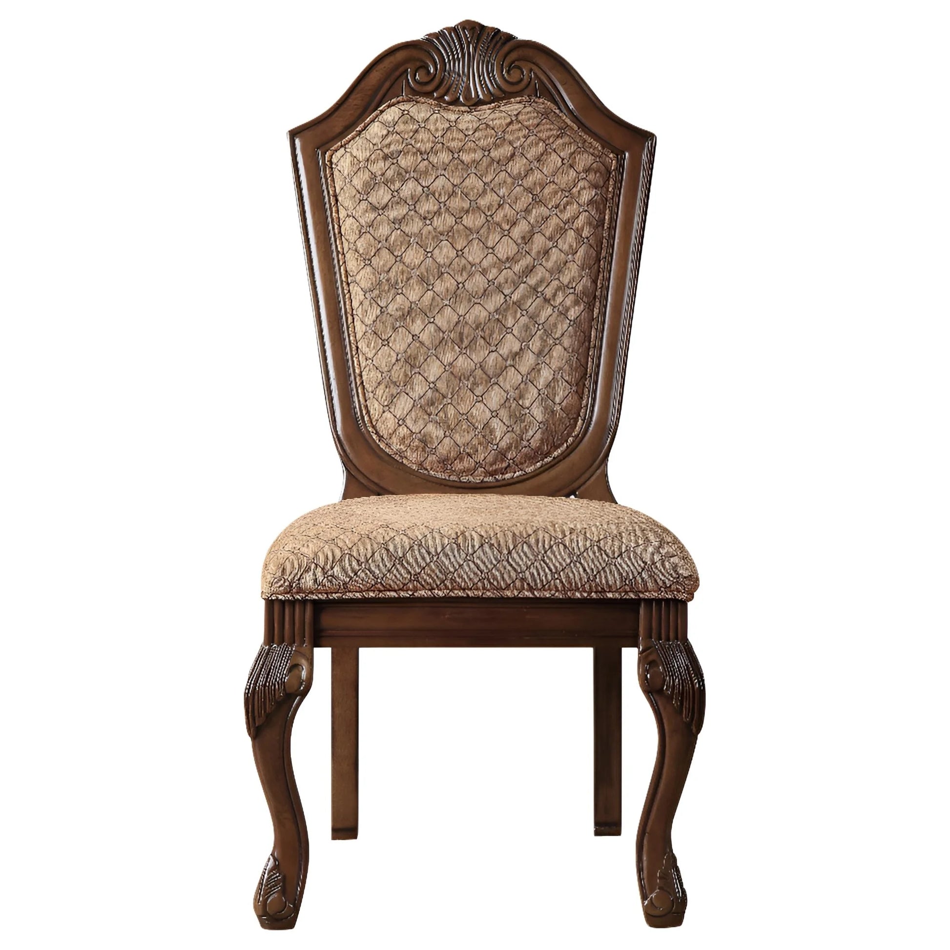 Chateau De Ville Side Chair (Set-2) - Fabric & Cherry