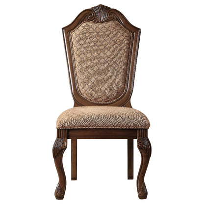 Chateau De Ville Side Chair (Set-2) - Fabric & Cherry