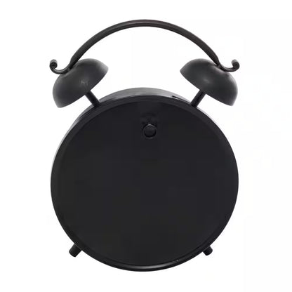 10 In. X 13 In. Black Metal Analog Clock with Bell Style Top