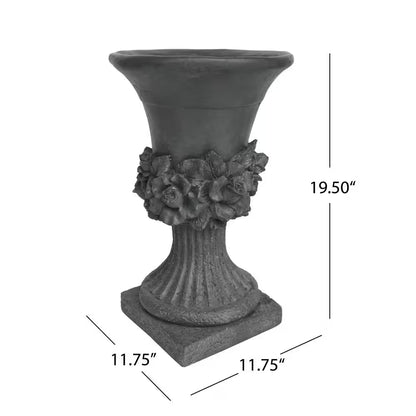 Concrete Antique Gray Outdoor Garden Urn Planter