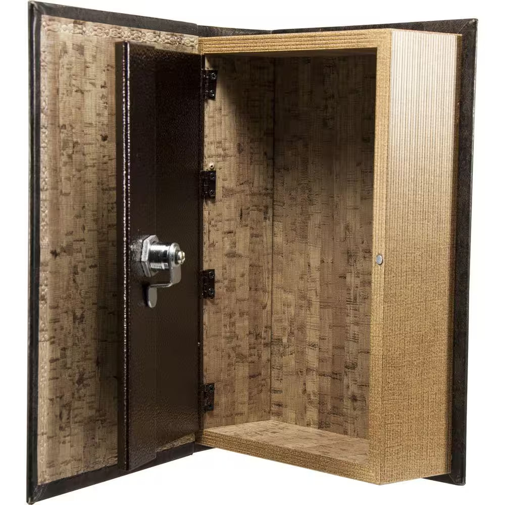Steel Antique Book Lock Box Safe with Key Lock