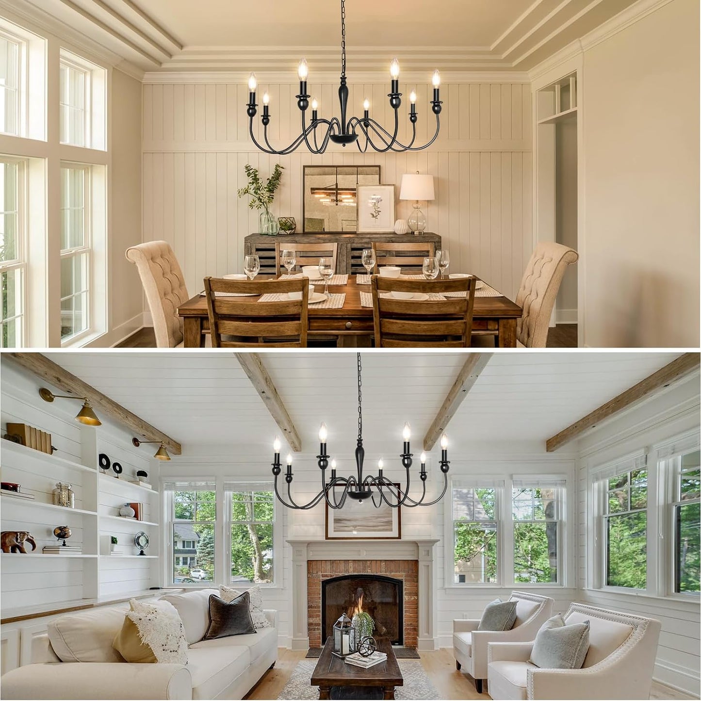 Rustic Metal Traditional Candle Chandelier 