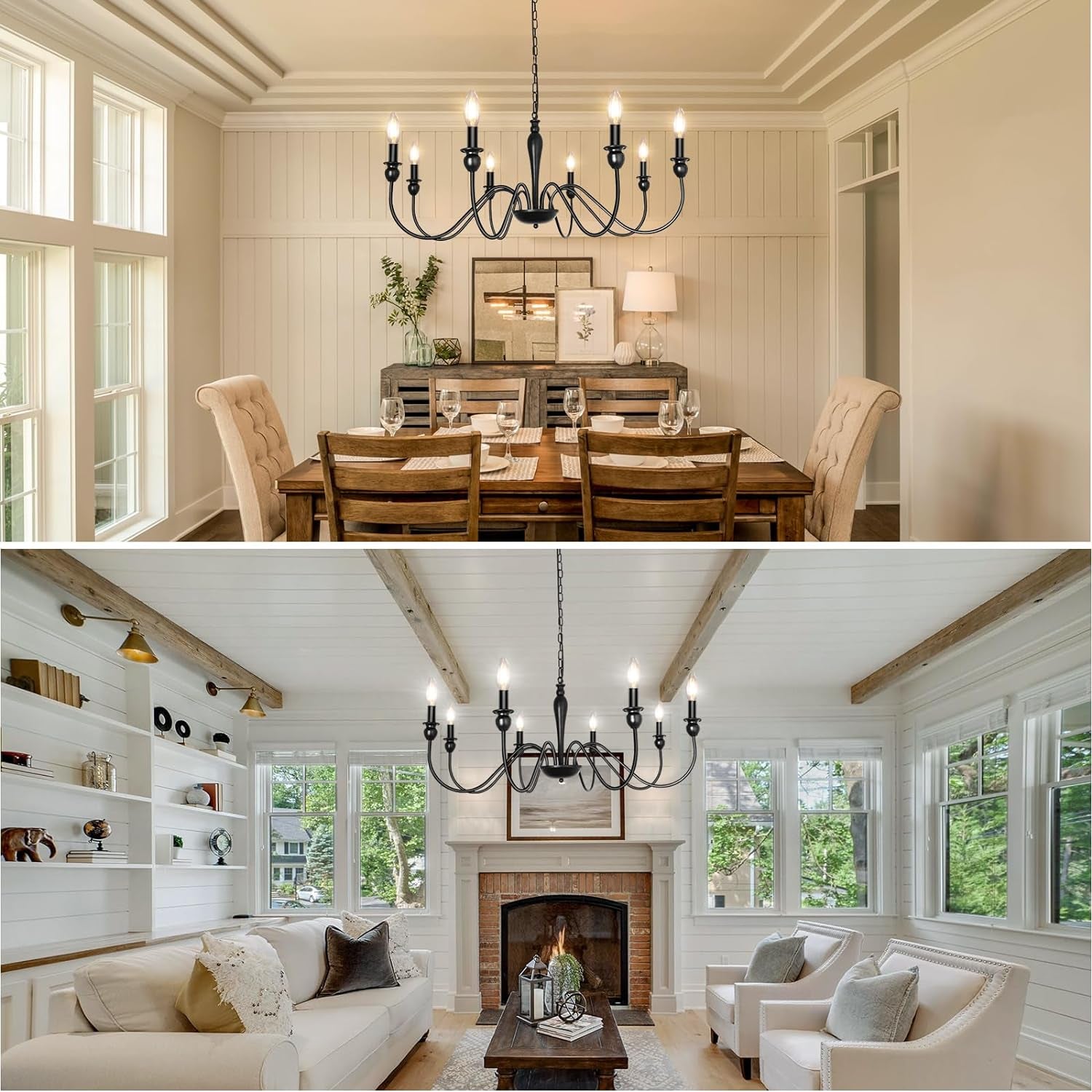 Rustic Metal Traditional Candle Chandelier 