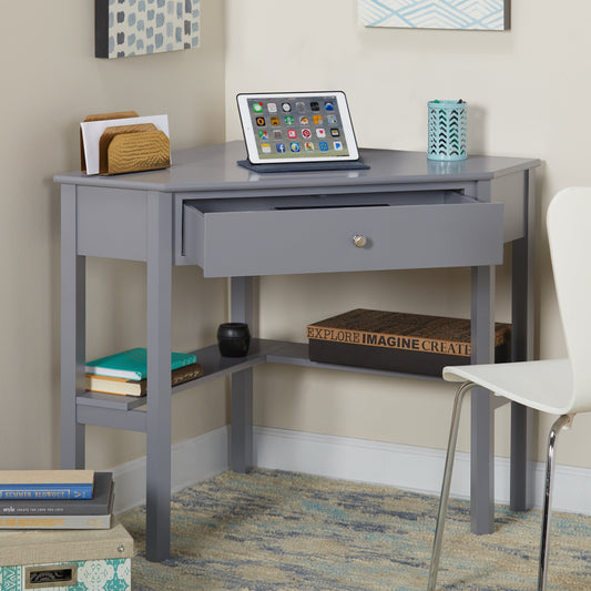 Ellen Corner Writing Desk, Antique Gray