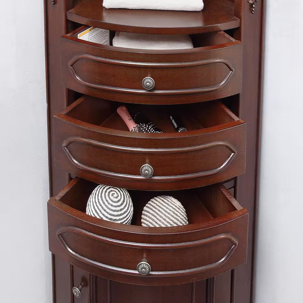 Brown Freestanding Linen Cabinet