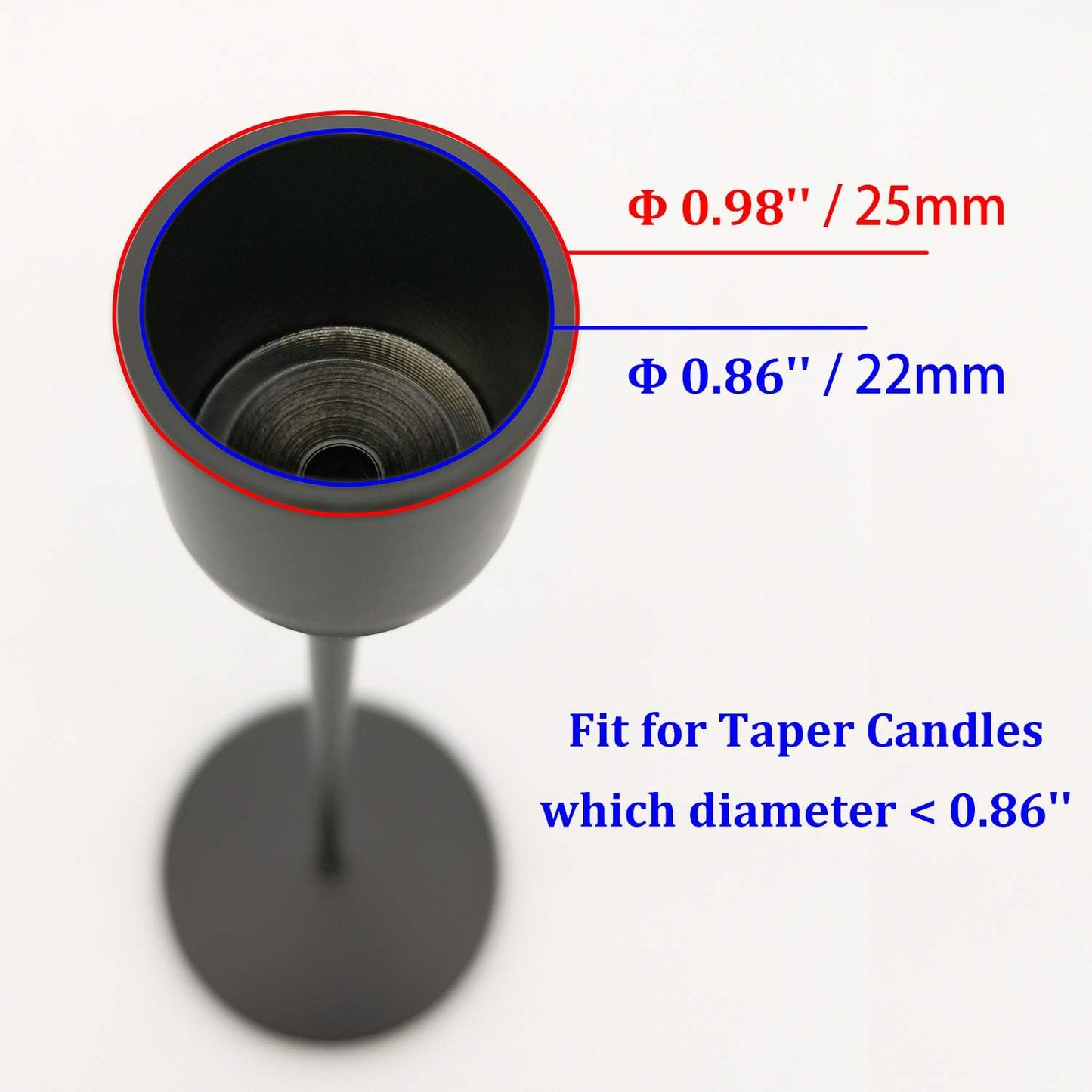 Candle Stick Holders Set of 3, Metal Taper Candle Stands Set- Black