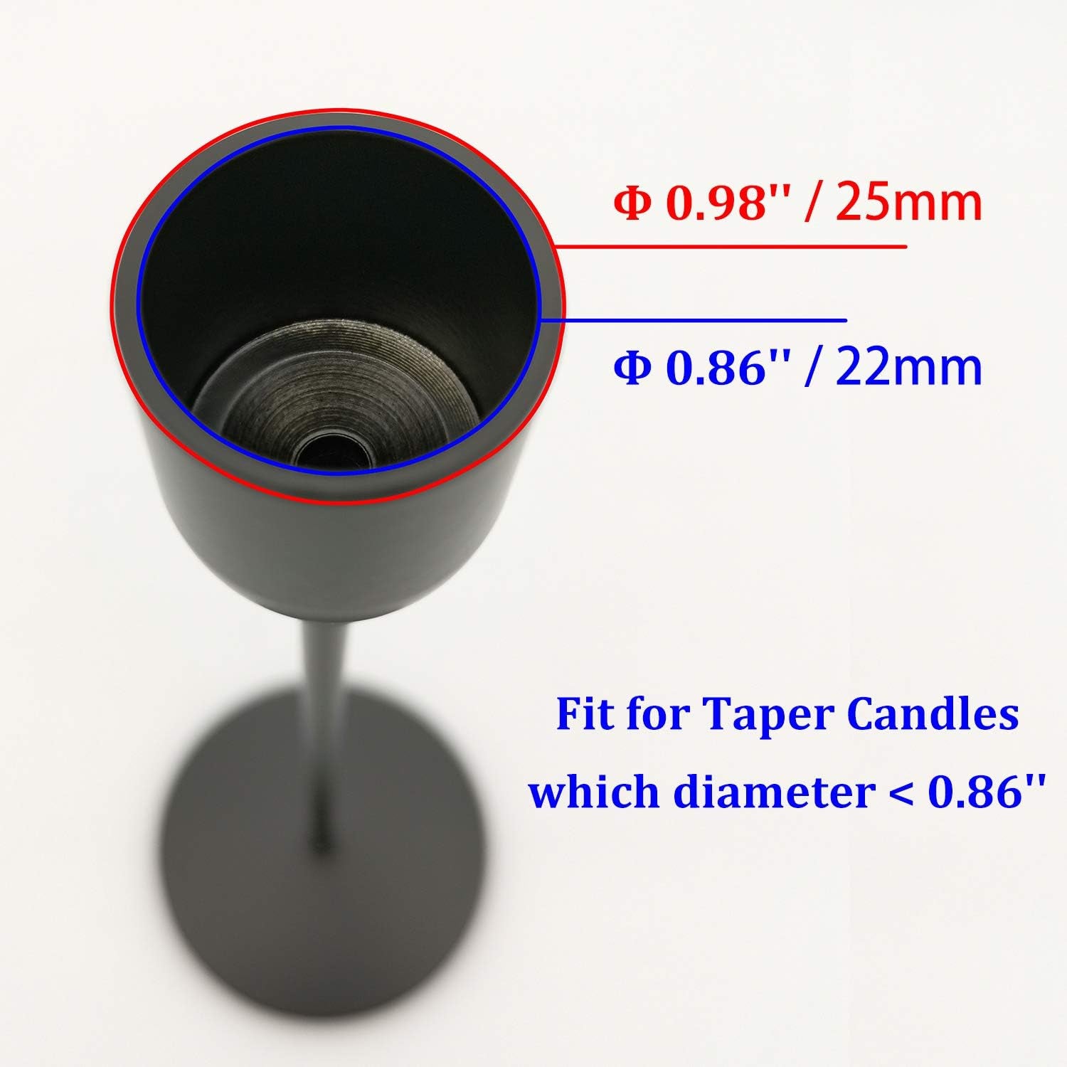 Candle Stick Holders Set of 3, Metal Taper Candle Stands Set- Black