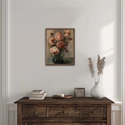 Vintage Wall Art, Classical Wildflower Field Wall Painting 